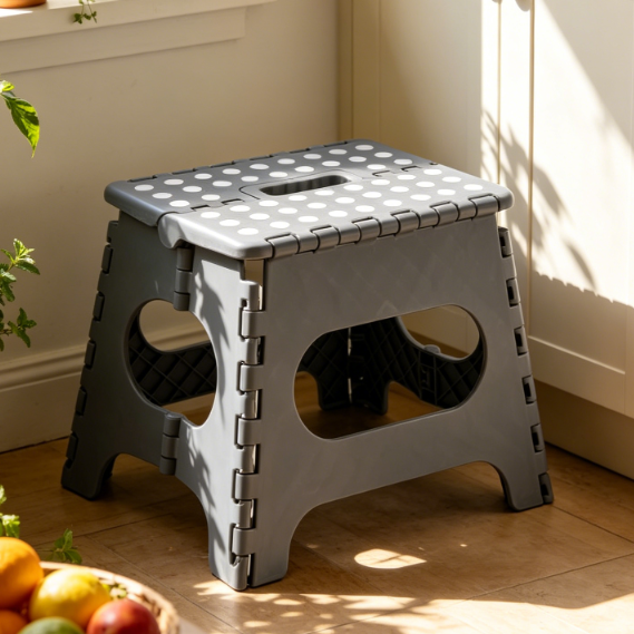 Portable folding stool, 27 cm high, 150 kg load, for adults and children