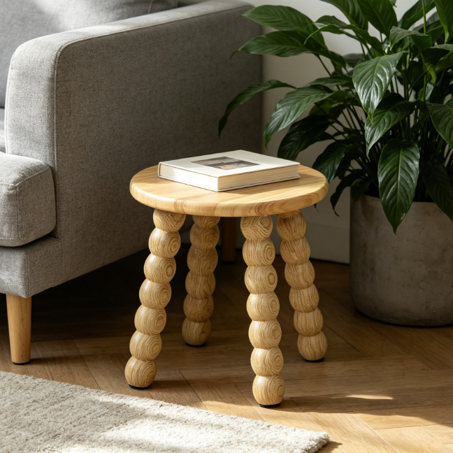 Solid oak step stool, for kitchen or bathroom
